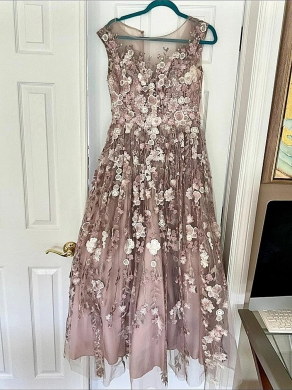 BASIX Black Label Floral Maxi Ballgown in Pink Size 2